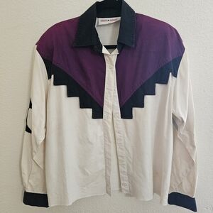 Women's Purple and Black Western Shirt